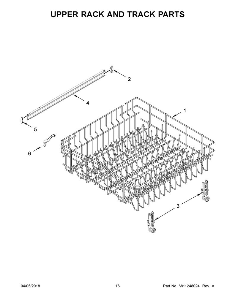 Whirlpool Dishwasher Upper Dishrack Roller - WPW10078214, Replaces: W10078214