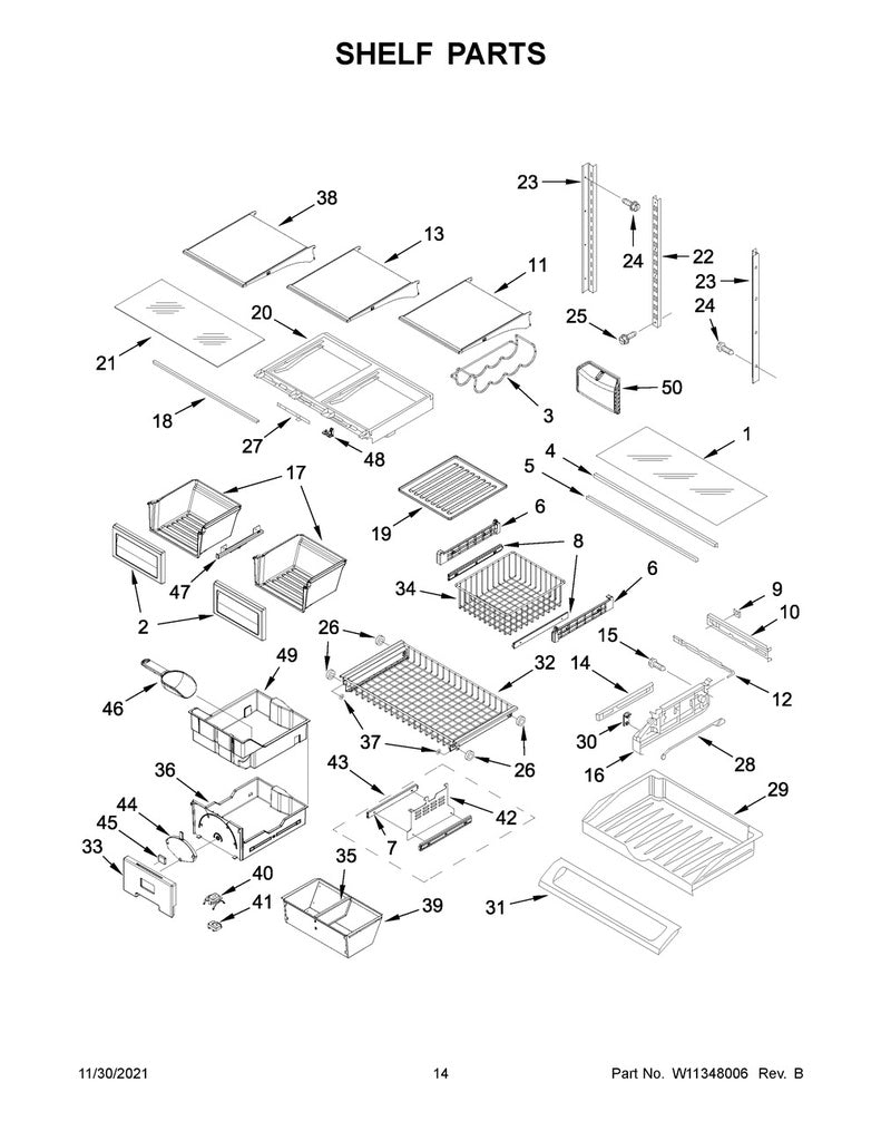Whirlpool Refrigerator & Freezer Pantry Encap (Left Side) - WPW10122078, Replaces: W10122078