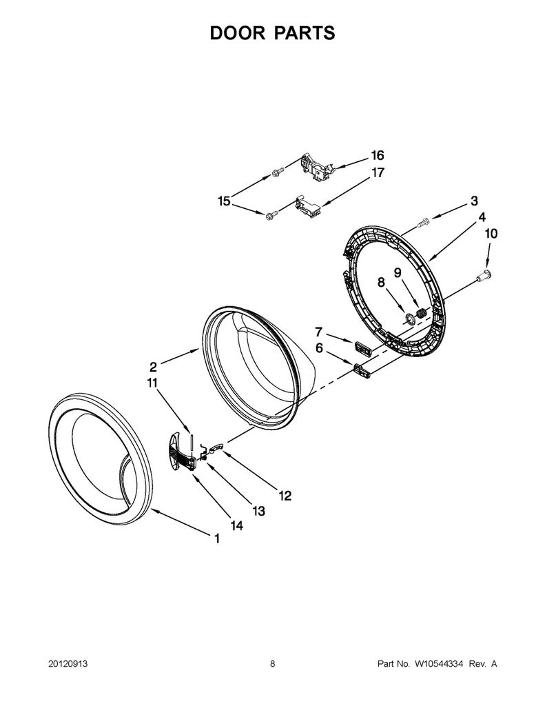 Whirlpool Washer Door Latch - WPW10192995, Replaces: W10192995
