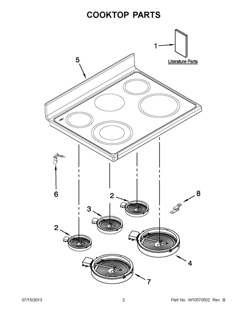 Whirlpool Range, Oven & Cooktop Dual Radiant Surface Element - WPW10204680, Replaces: W10204680