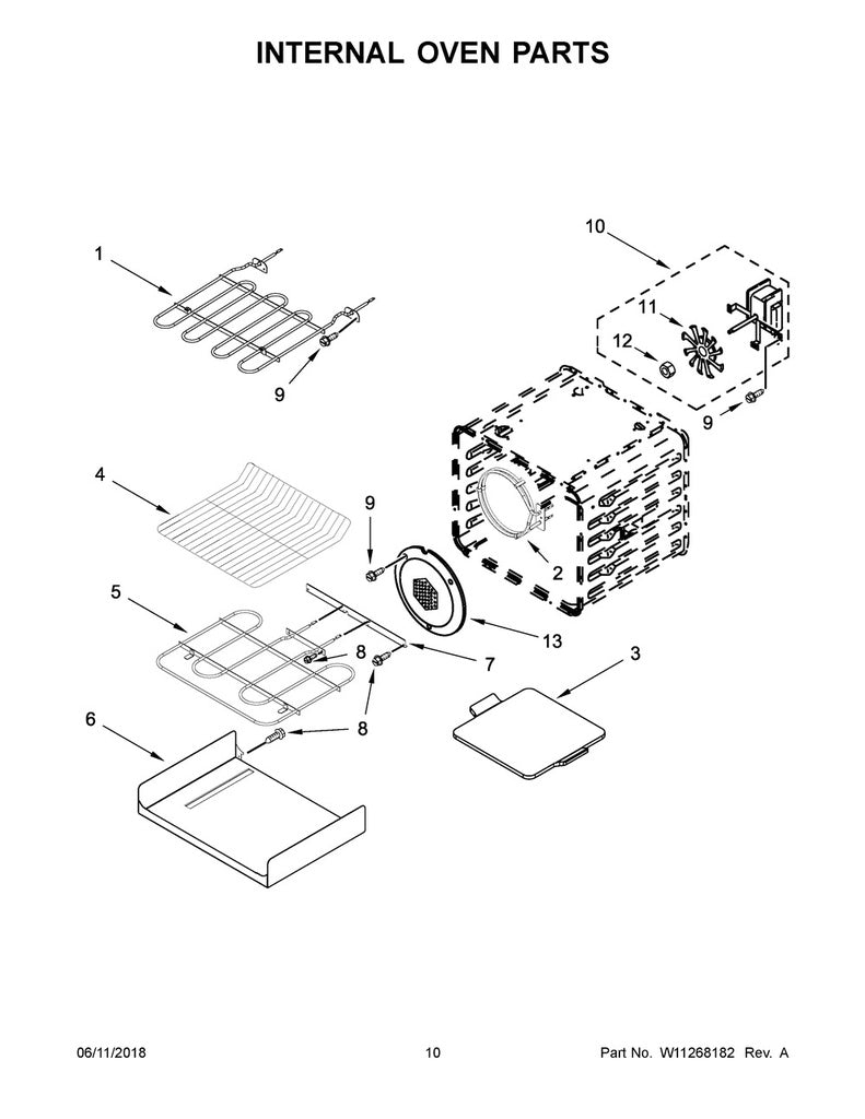 Whirlpool Range, Oven & Cooktop Bake Element - WPW10207398, Replaces: 9760768