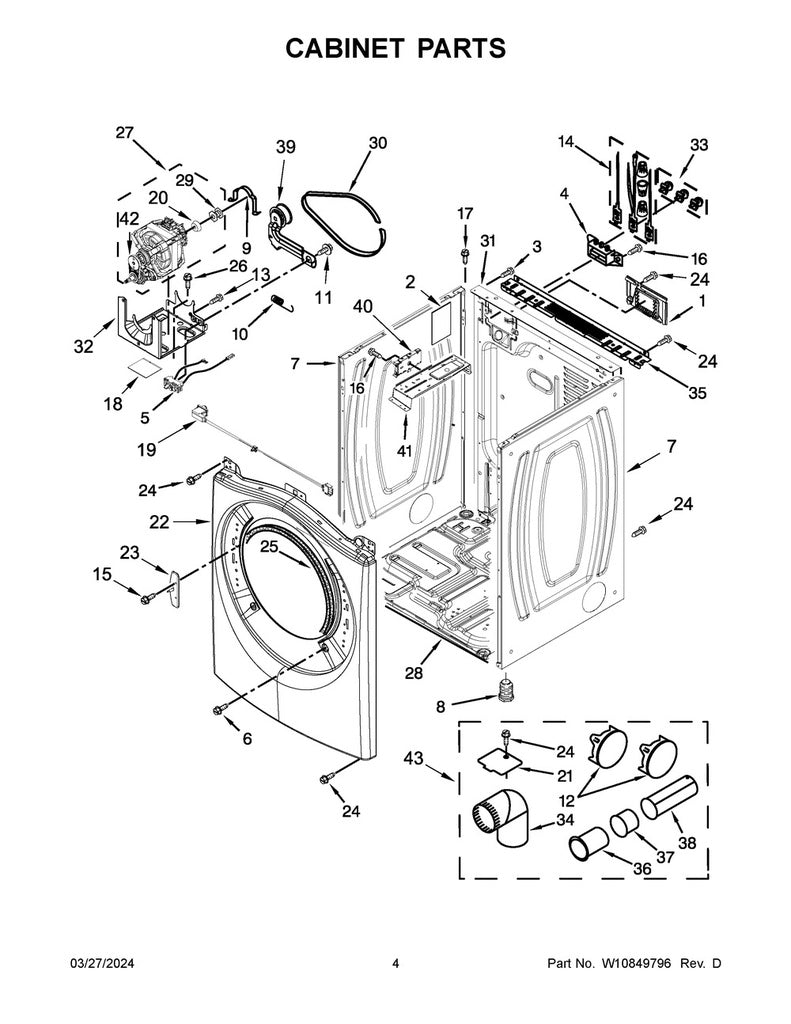 Whirlpool Dryer Door Switch - WPW10350906, Replaces: W10350906