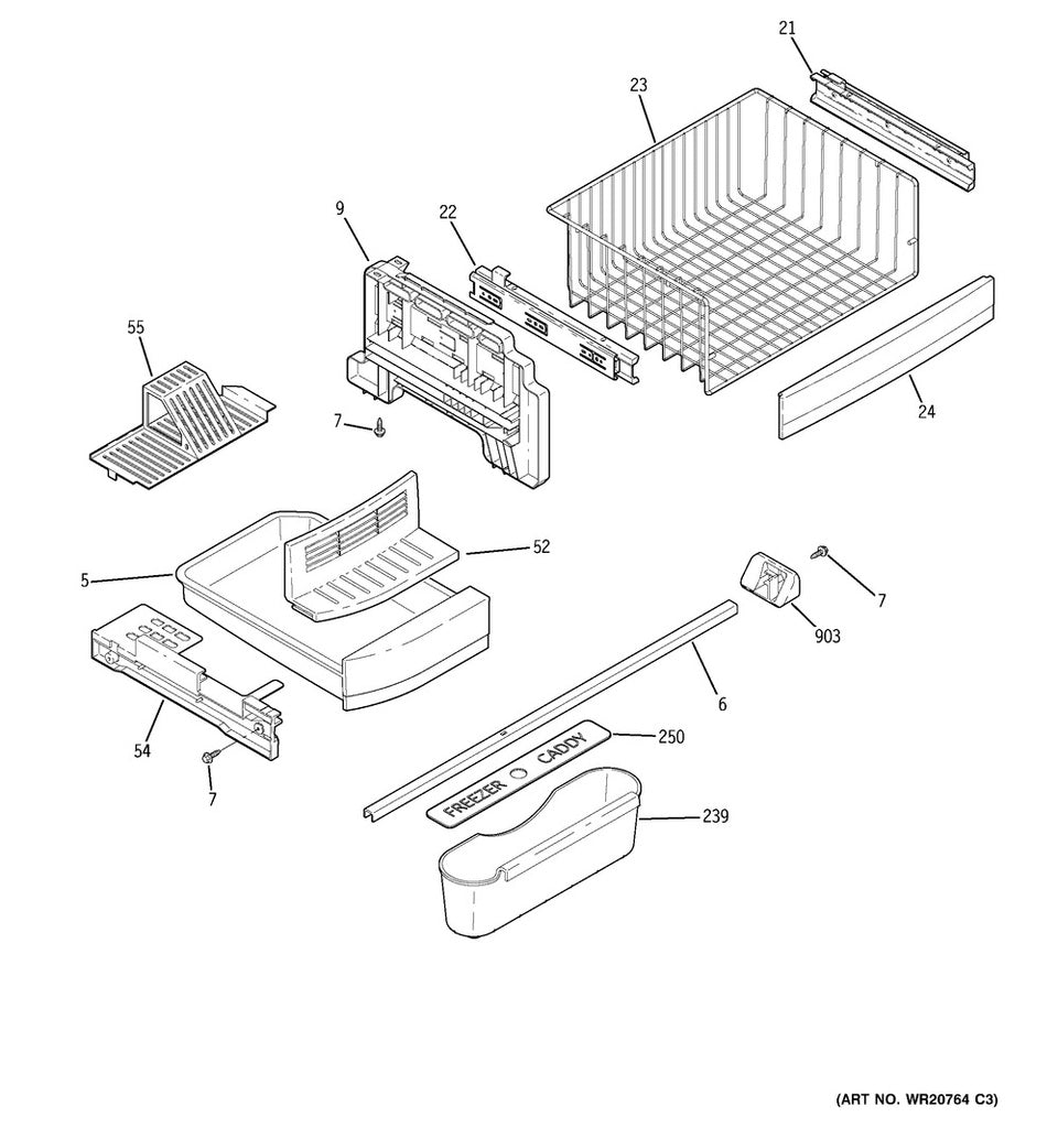 GE Refrigerator & Freezer Refrigerator Freezer Drawer Divider Guide Kit - WR01A00331
