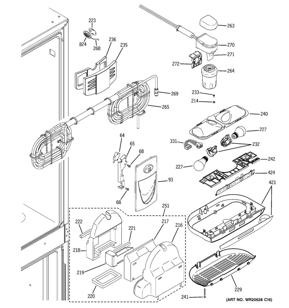 GE Refrigerator & Freezer Refrigerator Air Tower Gasket - WR01L06216