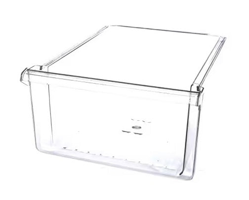 GE Refrigerator & Freezer Lower Crisper Drawer (Clear) - WR32X10340, Replaces: WR32X1154