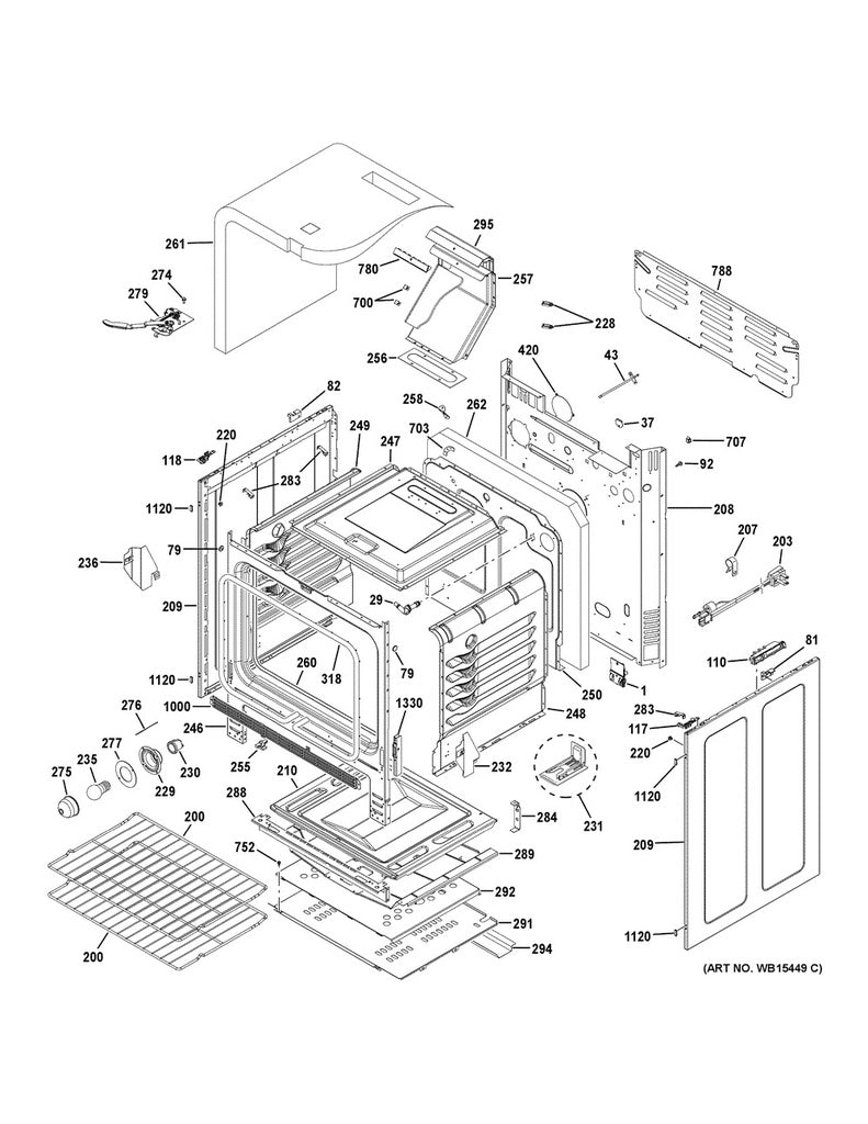 GE Range, Oven & Cooktop Range Drawer Support - WS01A00860