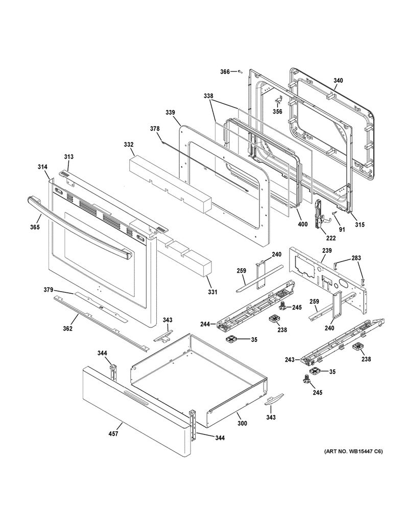GE Refrigerator & Freezer Range Left Drawer Support - WS01A01979