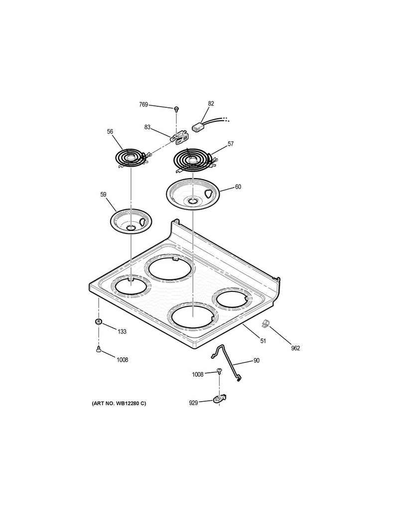 GE Range, Oven & Cooktop Range Drip Bowl, Chrome, 8" - WS01L00407