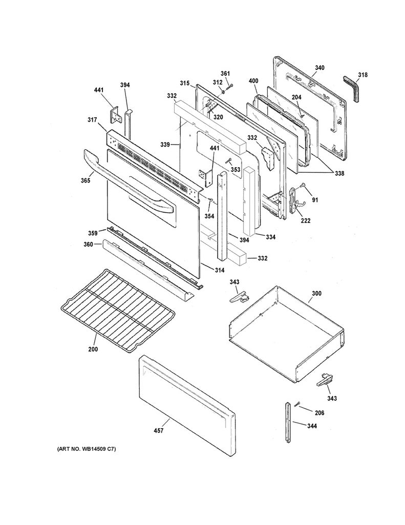 GE Range, Oven & Cooktop Range Drawer Glider, Left Hand - WS01L03190