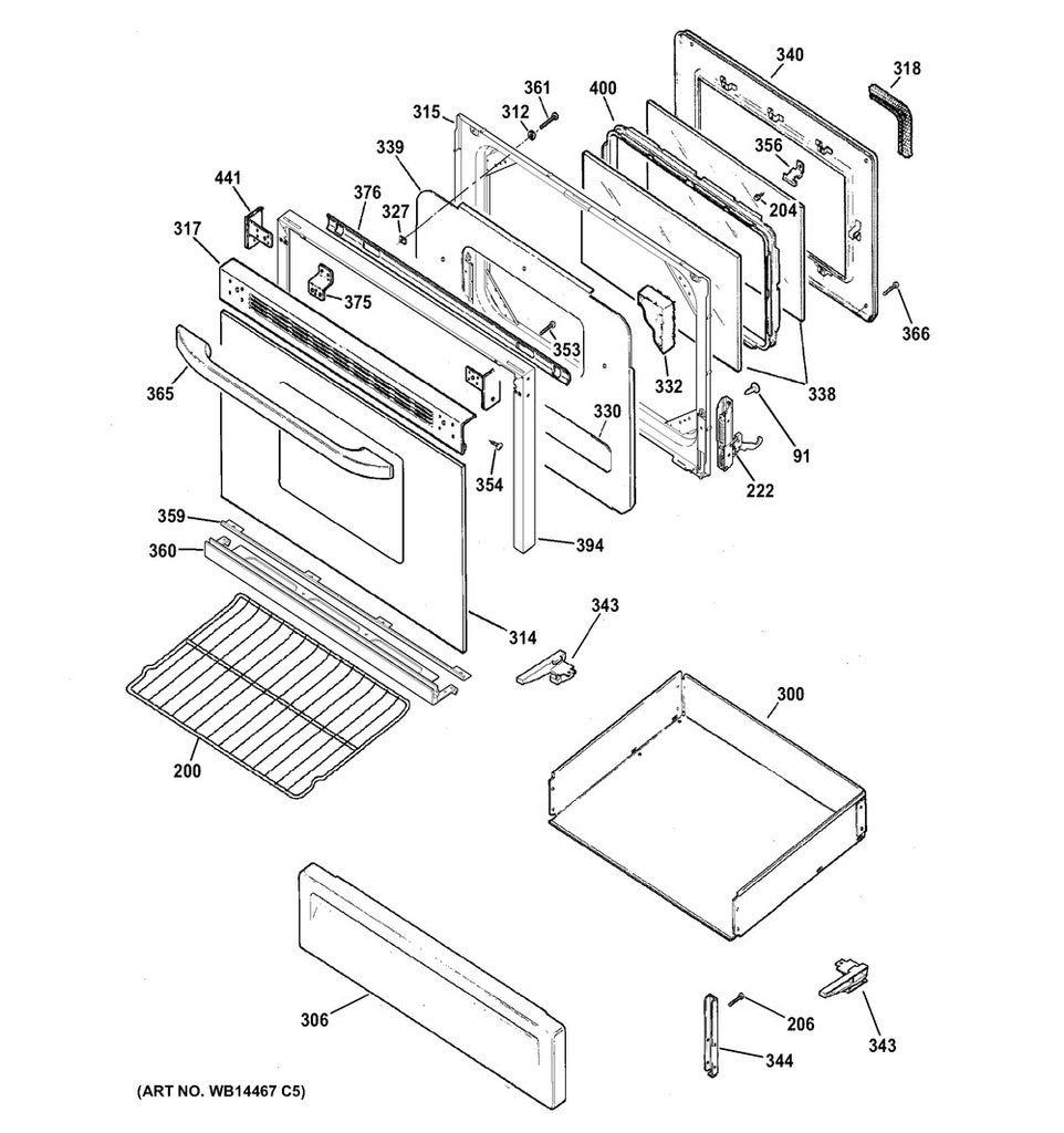 GE Range, Oven & Cooktop Range Oven Door Handle, White - WS01L03375