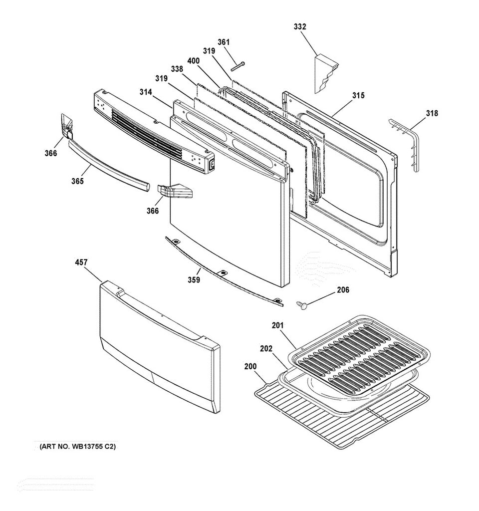 GE Range, Oven & Cooktop Range Oven Door Handle End Cap, White - WS01L07172