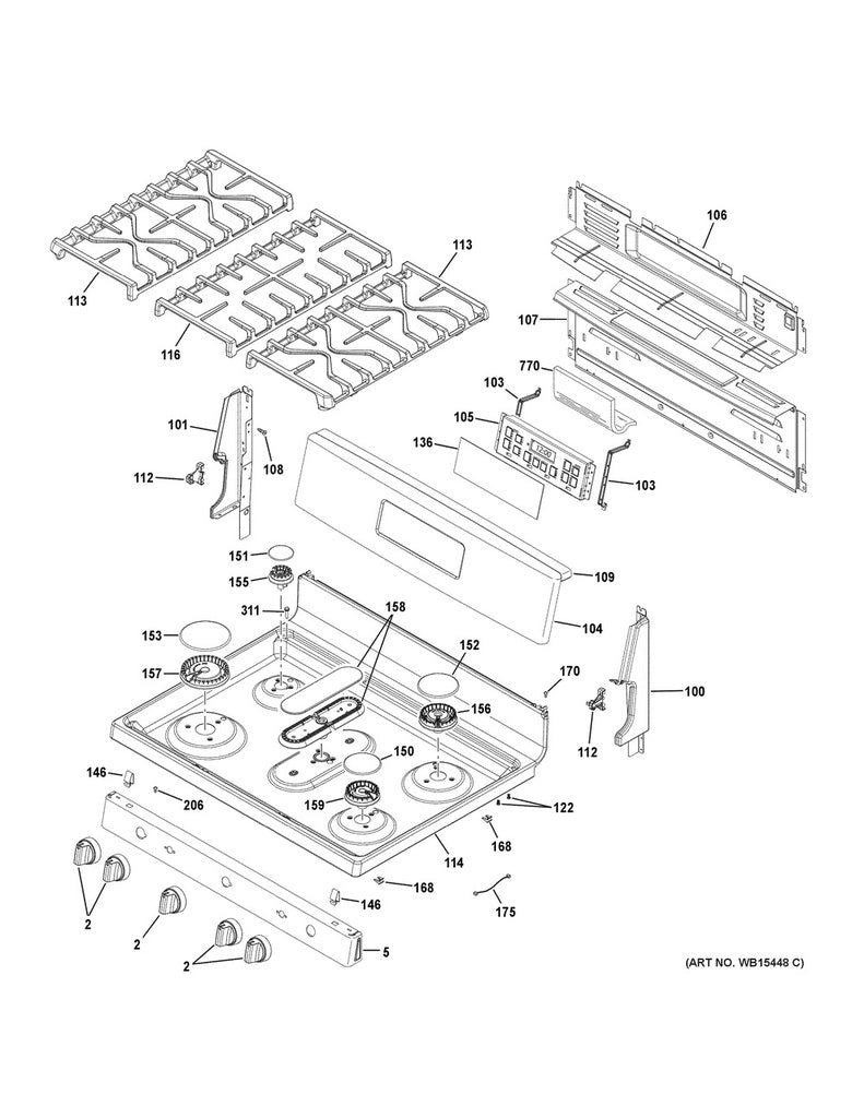GE Range, Oven & Cooktop Range Central Grate - WS01L13840