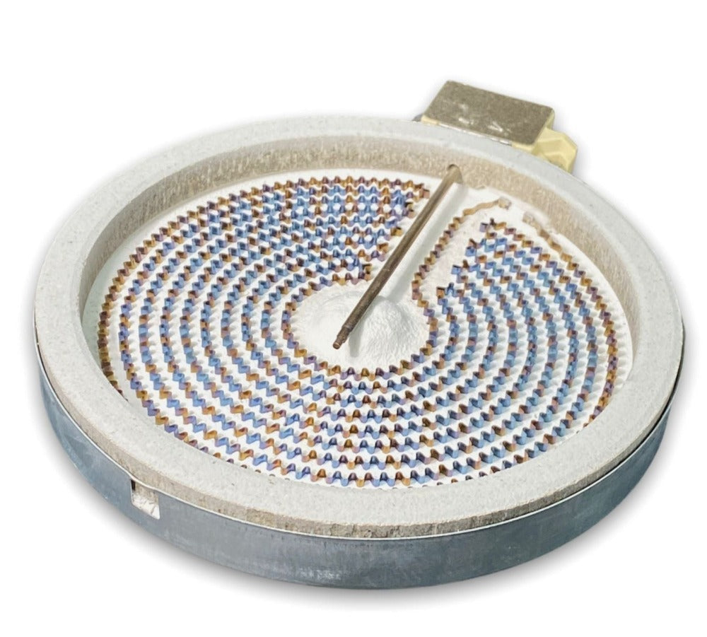 G.E Range Ceramic Surface Burner - WG02F04090 or WB30T10132, REPLACES: 1536600 AH10054783 AH2321566 AP4416172 EA10054783 EA2321566 EAP10054783 EAP2321566 PS10054783 PS2321566 WB30T10128 WB30T10132 PD00029463 INVERTEC