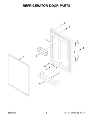 Porte de réfrigérateur-congélateur Whirlpool, acier inoxydable - 13107554SQ