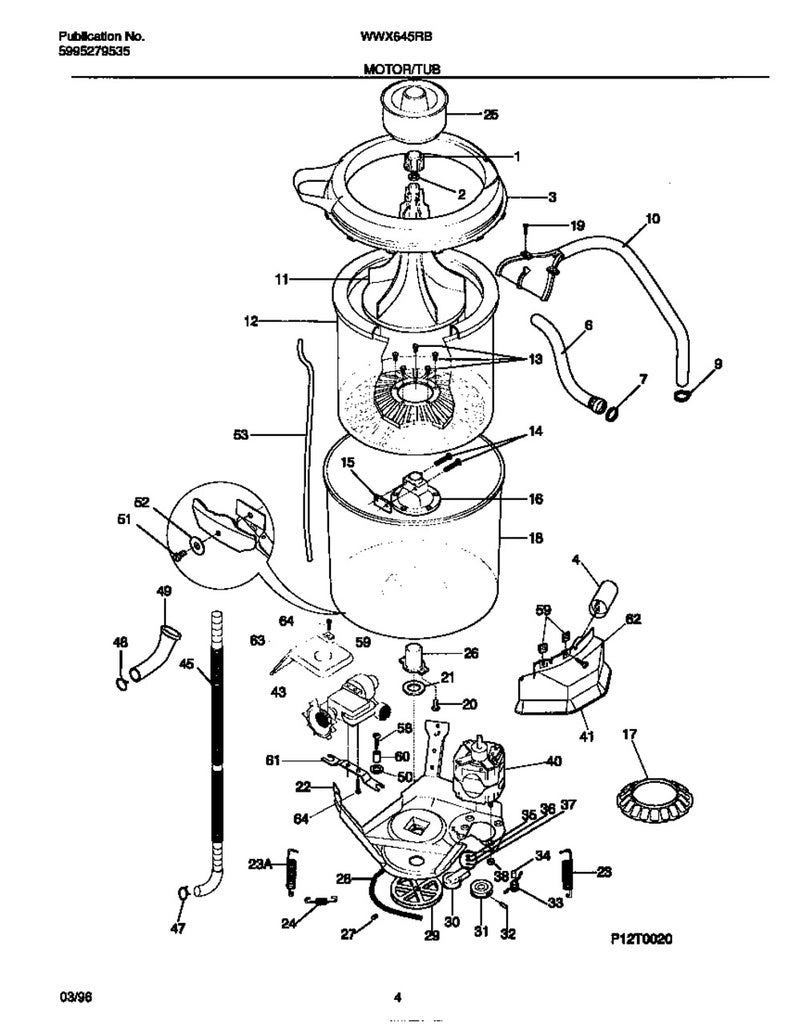 Frigidaire Washer Drain Pump & Motor - 131268401, Replaces: 131268400