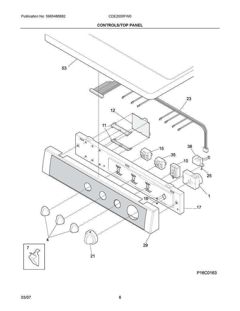Frigidaire Dryer Knob - 131965300, Replaces: 131666601