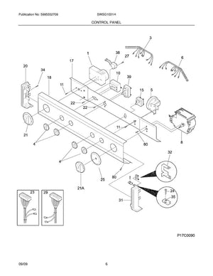 Bouton de minuterie pour lave-linge Frigidaire, blanc - 134043200