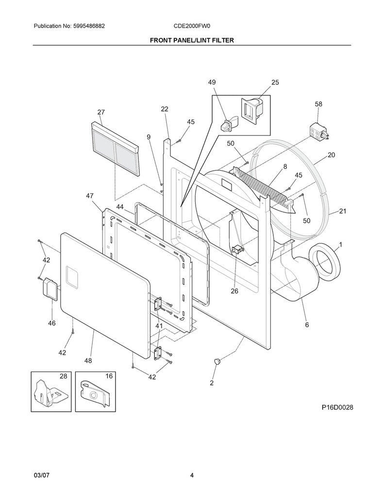 Frigidaire Dryer Foam Seal - 134417000, Replaces: 3281013