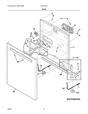 Ressort de porte pour lave-vaisselle Frigidaire - 154579101