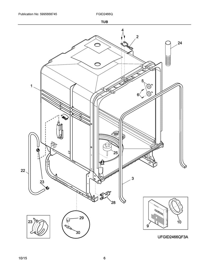 Frigidaire Dishwasher Tub Insulation - 154641601, Replaces: 154238301