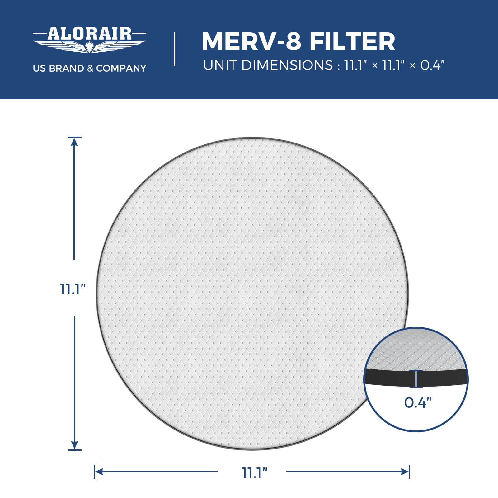 AlorAir® 4-Pack MERV-8 Filter Round for Sentinel HDi90(Duct-able) Dehumidifier AlorAir