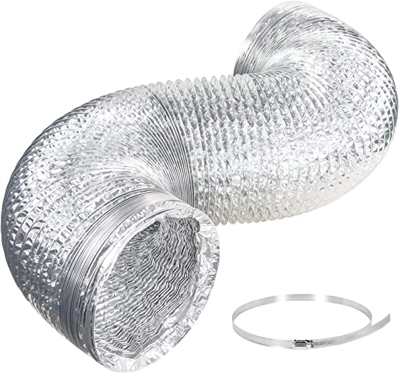 AlorAir® Aluminum foil Intake Duct 10 inches Diameter 10 ft Long with Duct Clamps, Return Duct Collar Assembly for Sentinel HDi100/HDi120 Dehumidifier AlorAir