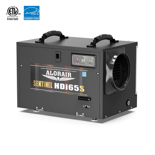 AlorAir Sentinel HDi65S Conventional Dehumidifier, Capacity: 120 ppd (Saturation 90°F - 90%), 55 ppd (AHAM 80°F - 60%) AlorAir