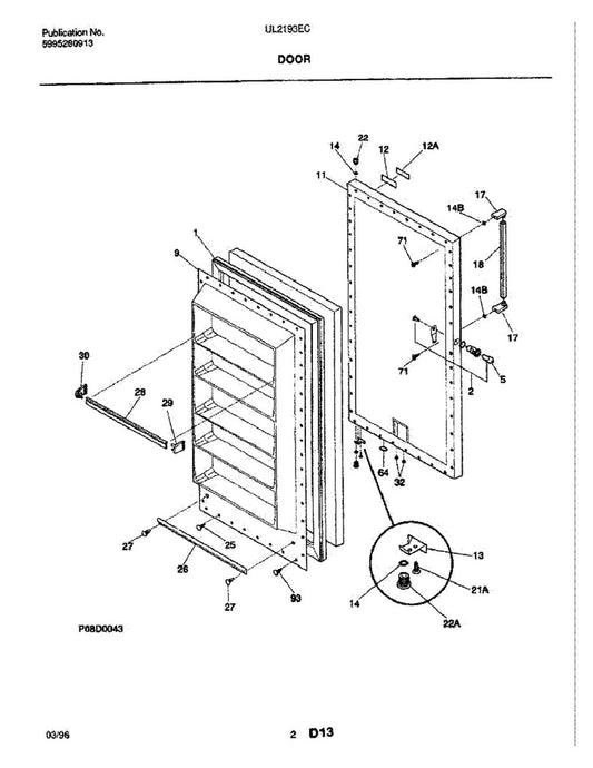 Frigidaire Refrigerator & Freezer Refrigerator Door Shelf End Cap, Left Hand, White - 216334100