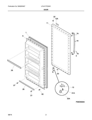 Panneau intérieur de porte de réfrigérateur Frigidaire, blanc - 216527813