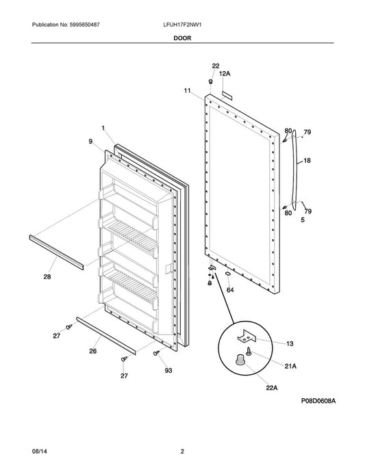 Frigidaire Refrigerator & Freezer Refrigerator Inner Door Panel, White - 216527813