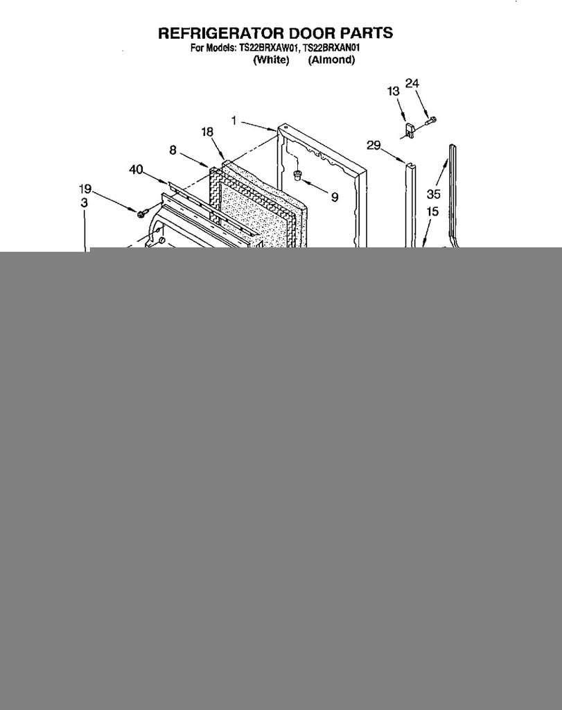 Whirlpool Refrigerator & Freezer Door Gasket - 2188404A, Replaces: 836225