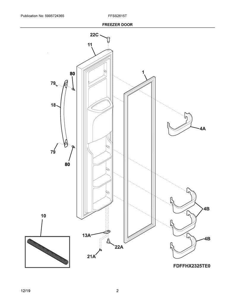 Frigidaire Refrigerator & Freezer Freezer Upper Door Bin - 240334201, Replaces: 240334207