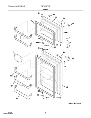 Frigidaire Refrigerator Door Shelf Bin (Middle) - 240337901, Replaces: 240337904