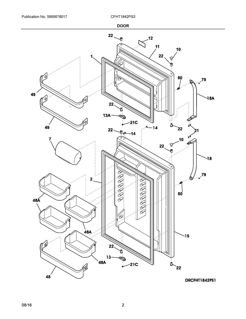 Frigidaire Refrigerator & Freezer Gallon Door Shelf Bin - 240338201, Replaces: 240338203