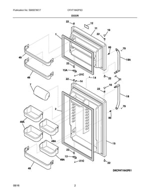 Frigidaire Refrigerator Gallon Door Shelf Bin - 240338201, Replaces: 240338203