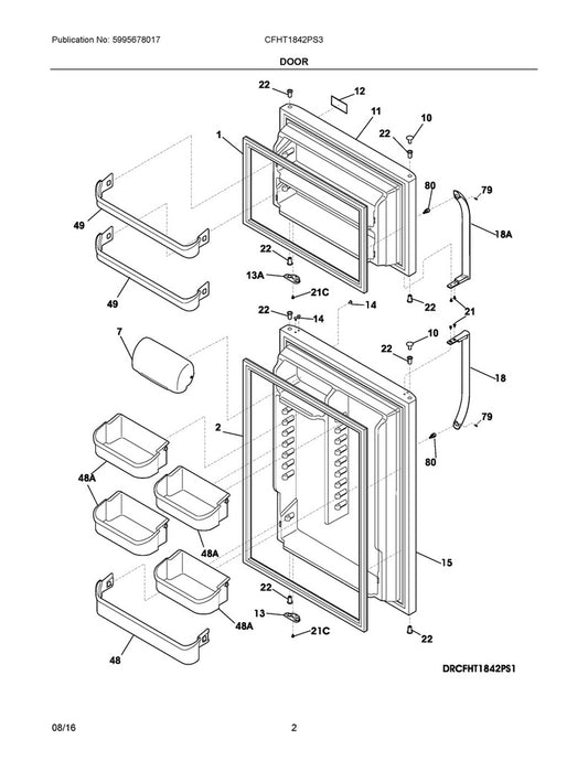 Frigidaire Refrigerator & Freezer Gallon Door Shelf Bin - 240338201, Replaces: 240338203