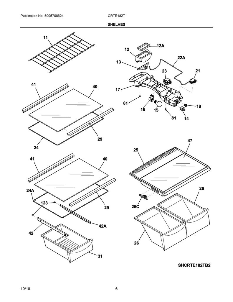 Frigidaire Refrigerator & Freezer Crisper Pan Cover - 240364793, Replaces: 240364713