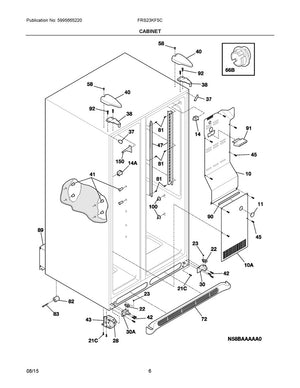 Frigidaire Refrigerator Door Closing Cam (Bottom) - 240457701, Replaces: 240328001
