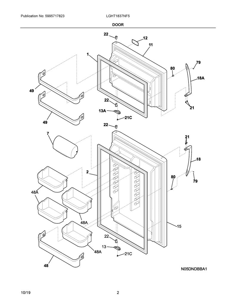 Frigidaire Refrigerator & Freezer Freezer Door Shelf Bin - 240495804, Replaces: 240337801