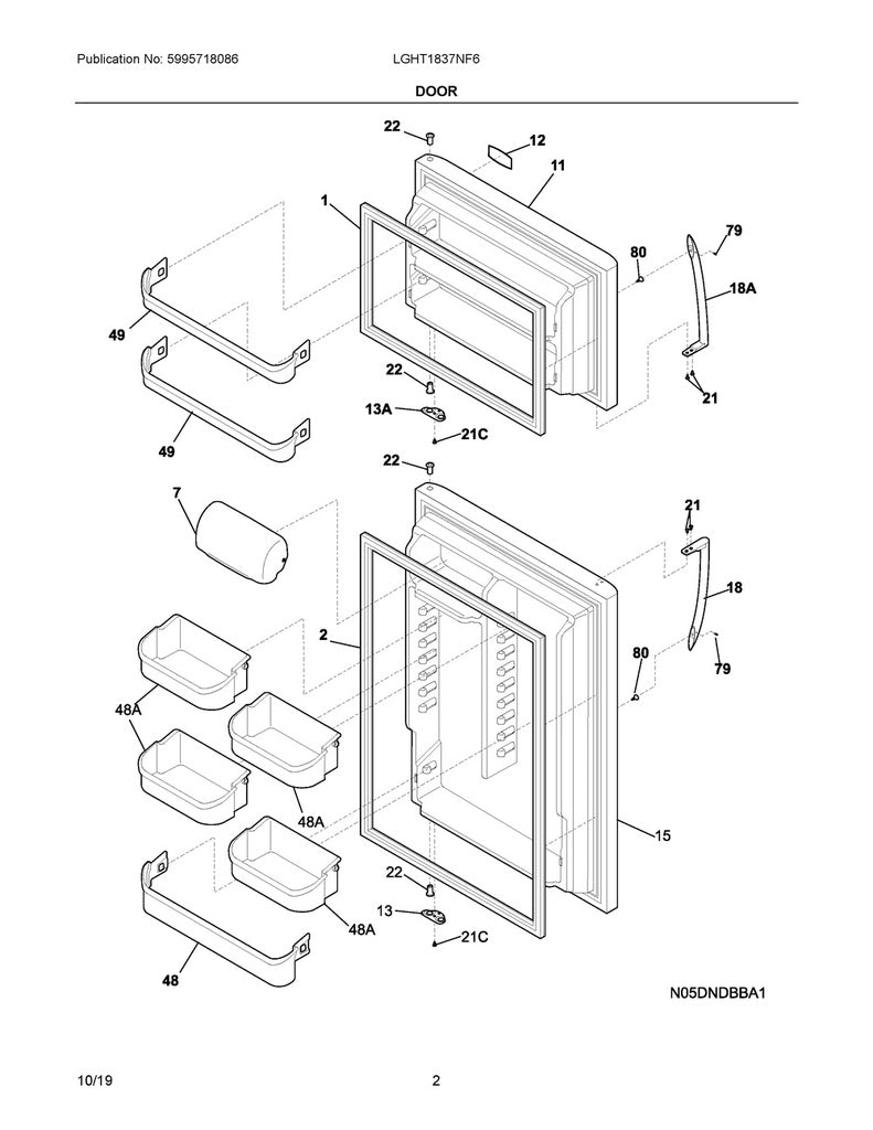 Frigidaire Refrigerator & Freezer Door Shelf Bin - 241808201, Replaces: 240338202