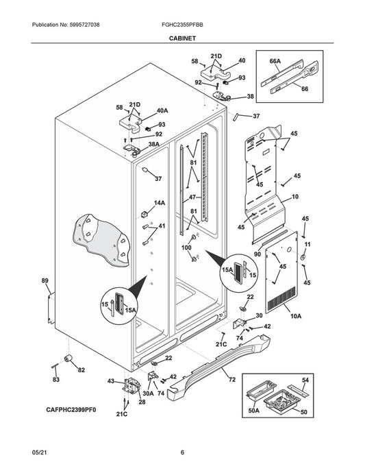 Frigidaire Refrigerator & Freezer Door Closing Cam - 241917801, Replaces: 7241917801