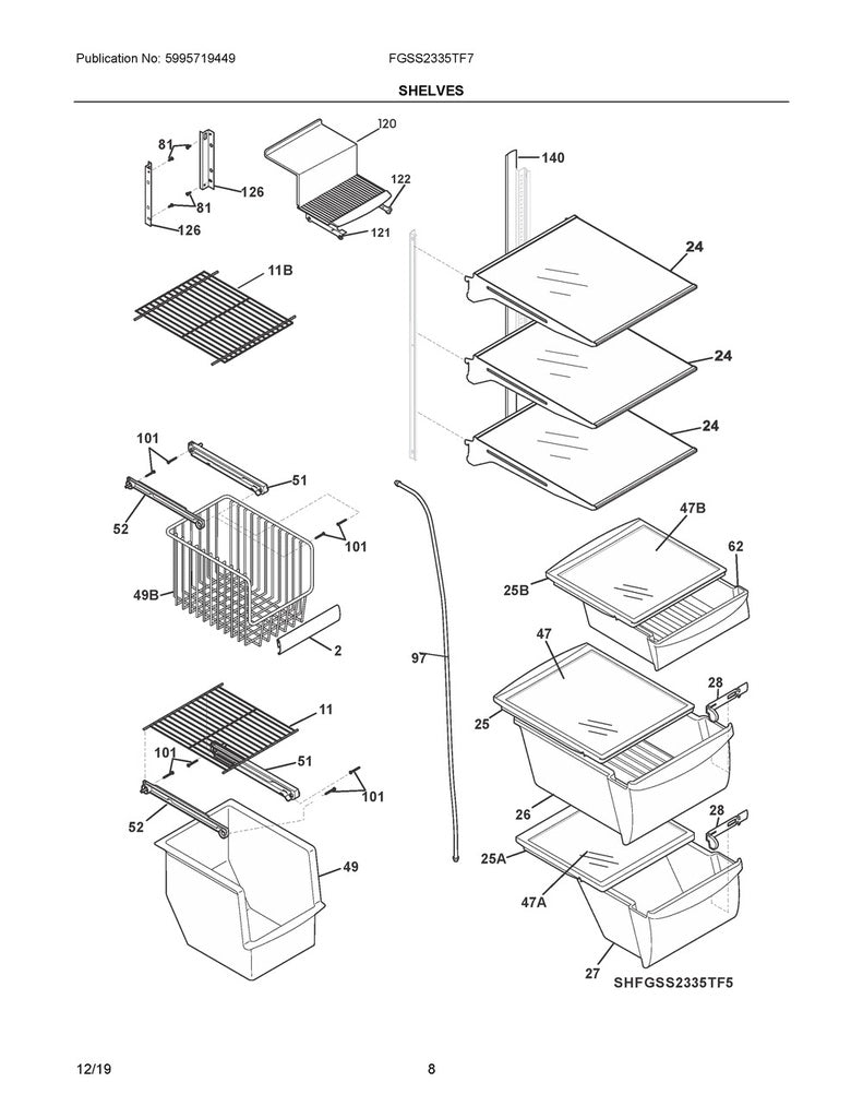 Frigidaire Refrigerator & Freezer Drawer Cover - 241974201