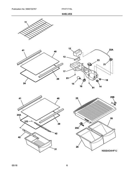 Frigidaire Refrigerator & Freezer Drawer Cover - 242120508, Replaces: 240364722
