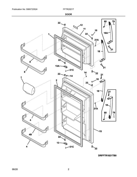 Frigidaire Refrigerator & Freezer Complete, Refr, S - 242178112