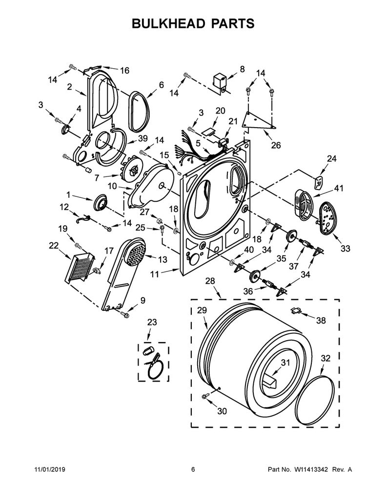Whirlpool Dryer Felt Seal Kit - 279735, Replaces: 279407