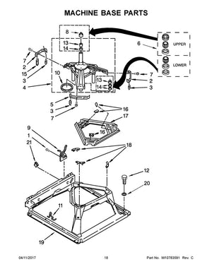 Patins de suspension pour cuve de lave-linge Whirlpool - 285744, remplace : 62602