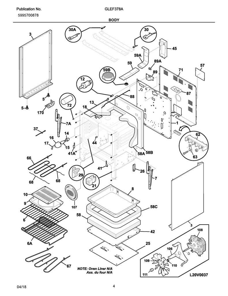 Frigidaire Range, Oven & Cooktop Front Drawer Glide - 3051162, Replaces: 3012698