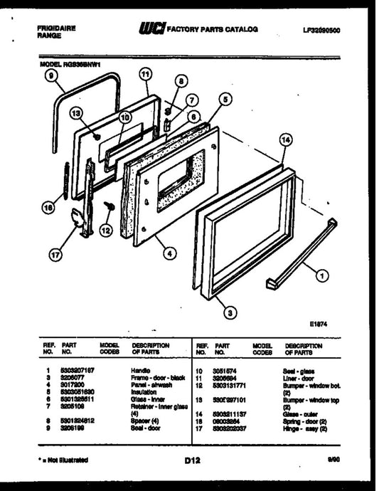 Frigidaire Range, Oven & Cooktop Range Oven Door Gasket - 3051574