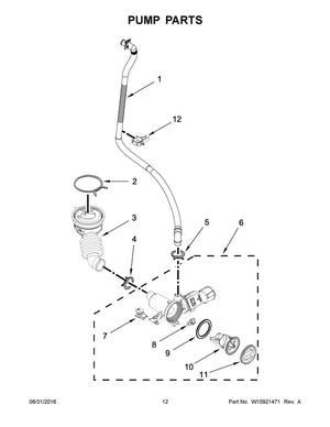 Whirlpool Washer Drain Pump Assembly - WPW10391443, Replaces: W10391443