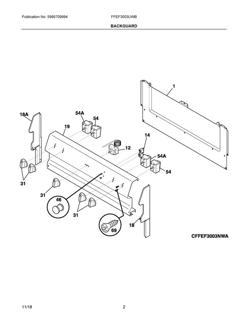 Frigidaire Range, Oven & Cooktop Oven Thermostat - 316215900